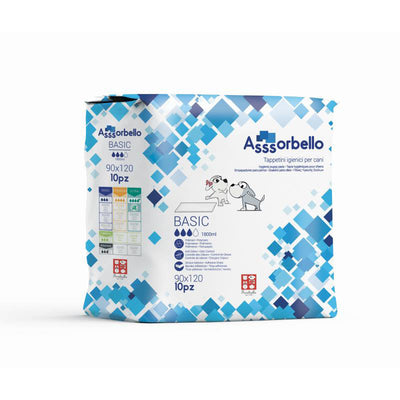 ASSORBELLO Tappetini Igienici Basic 90 × 120 cm (Confezione da 10 pezzi)