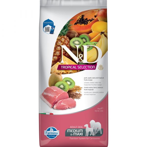 Farmina - N&D Per Cani Tropical Selection Maiale Adult MED/MAX 10 Kg