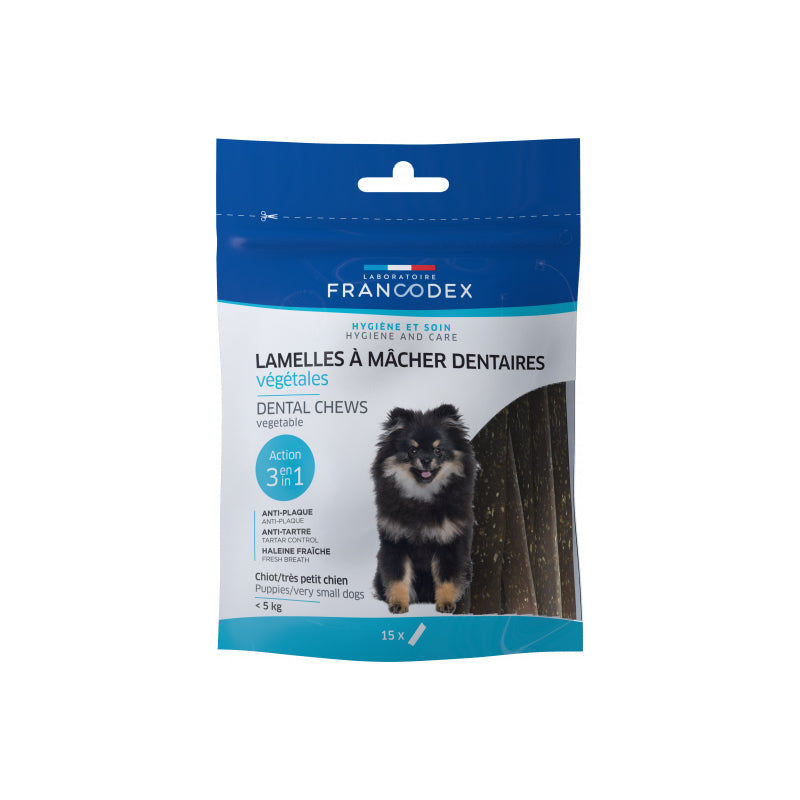 FRANCODEX Snack dentale vegetale a lamelle per cani taglia mini 114 Gr