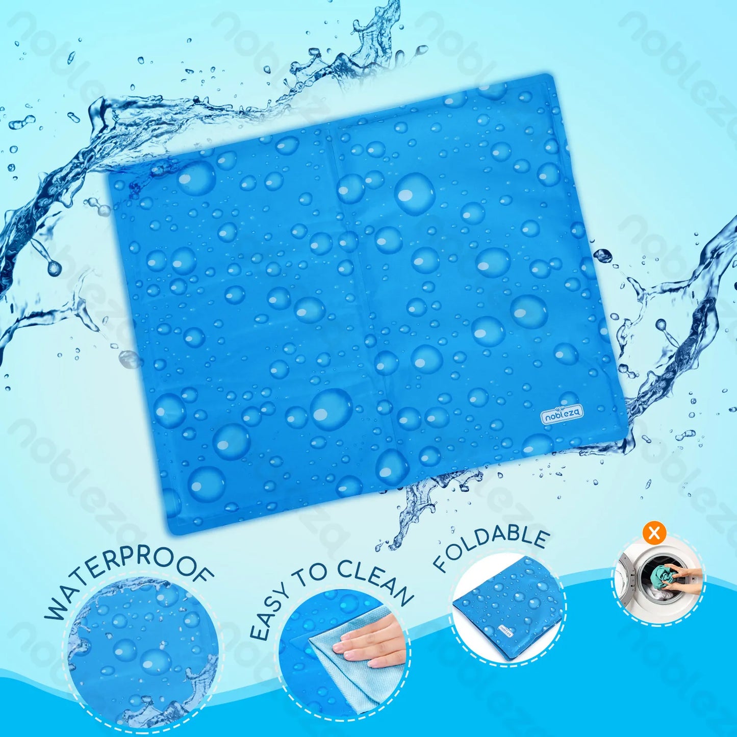 NOBLEZA Tappetino refrigerante blu 50x40 cm