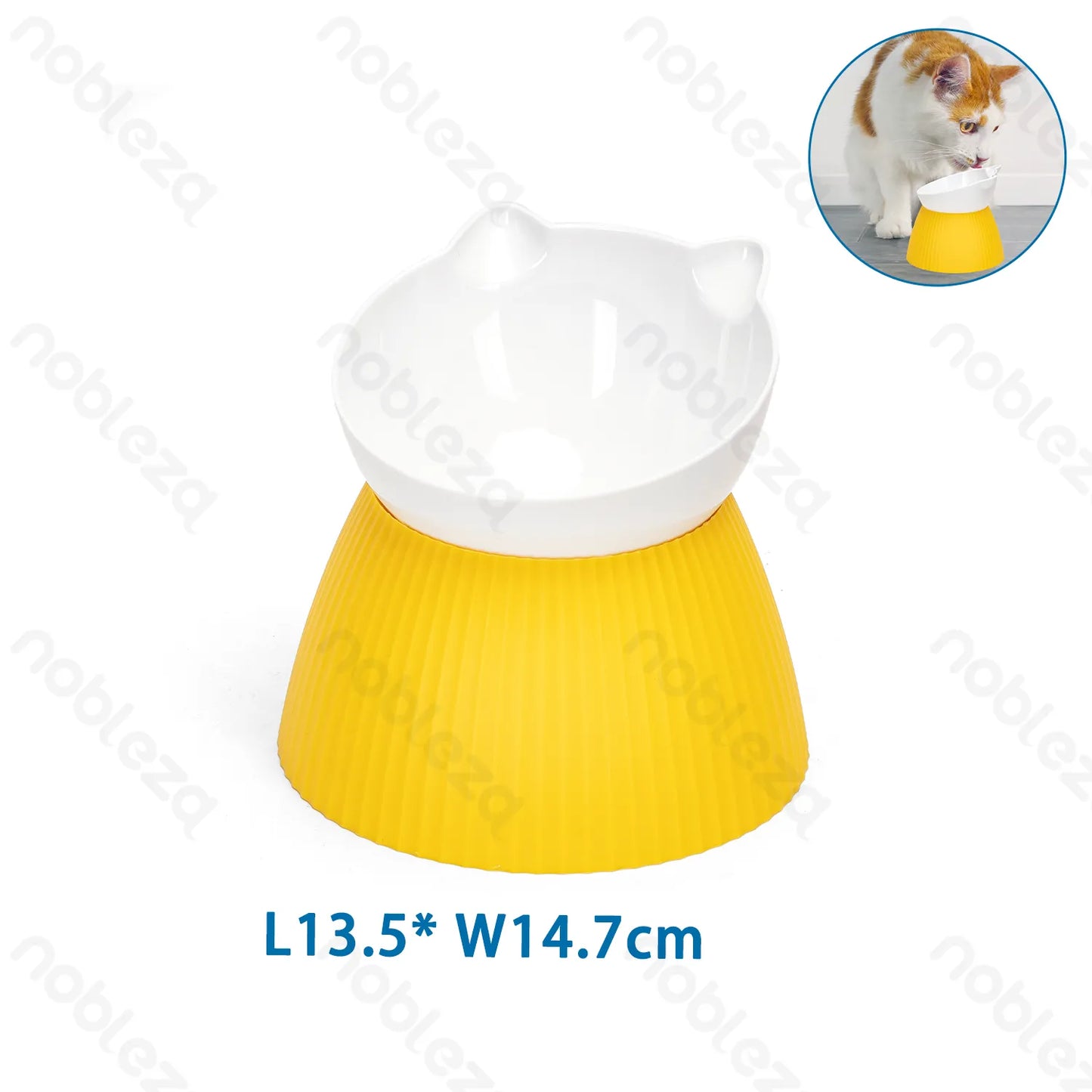 NOBLEZA Ciotola rialzata per gatti gialla