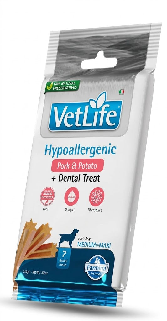 Farmina Snack Dentale per Cani - Treat Vet Life Ipoallergenico Maiale Medium/Maxi