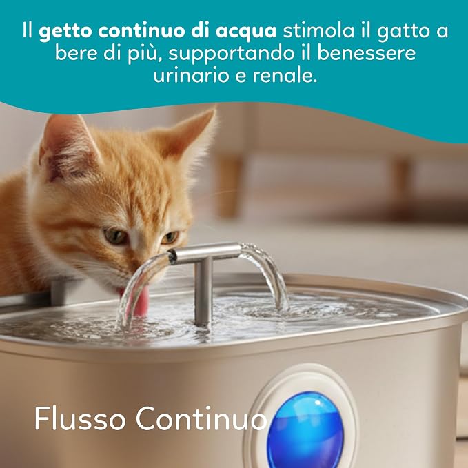 AqpetFriends Fontana per Gatti in Acciaio Inox 3.2L