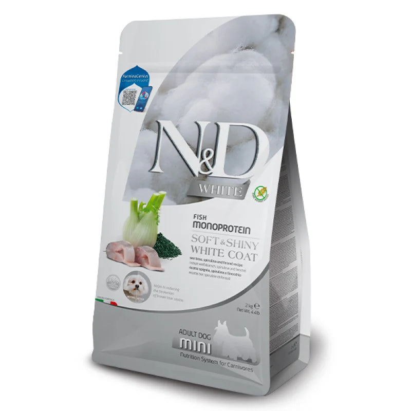 Farmina - N&D Per Cani White Spirulina Adult Mini Spigola 2 Kg