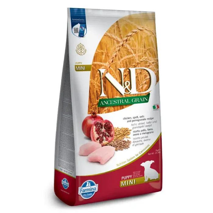 Farmina - N&D Per Cani Ancestral Pollo & Melograno Puppy Mini 2,5 Kg