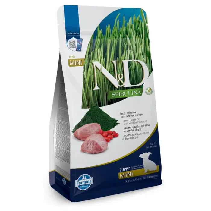Farmina - N&D Per Cani Spirulina Puppy Mini Agnello, Goji 2 Kg