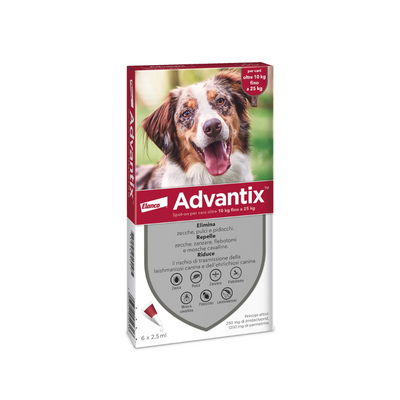 Advantix - Spot On Per Cani >10 Kg Fino a 25 Kg 6 Pipette