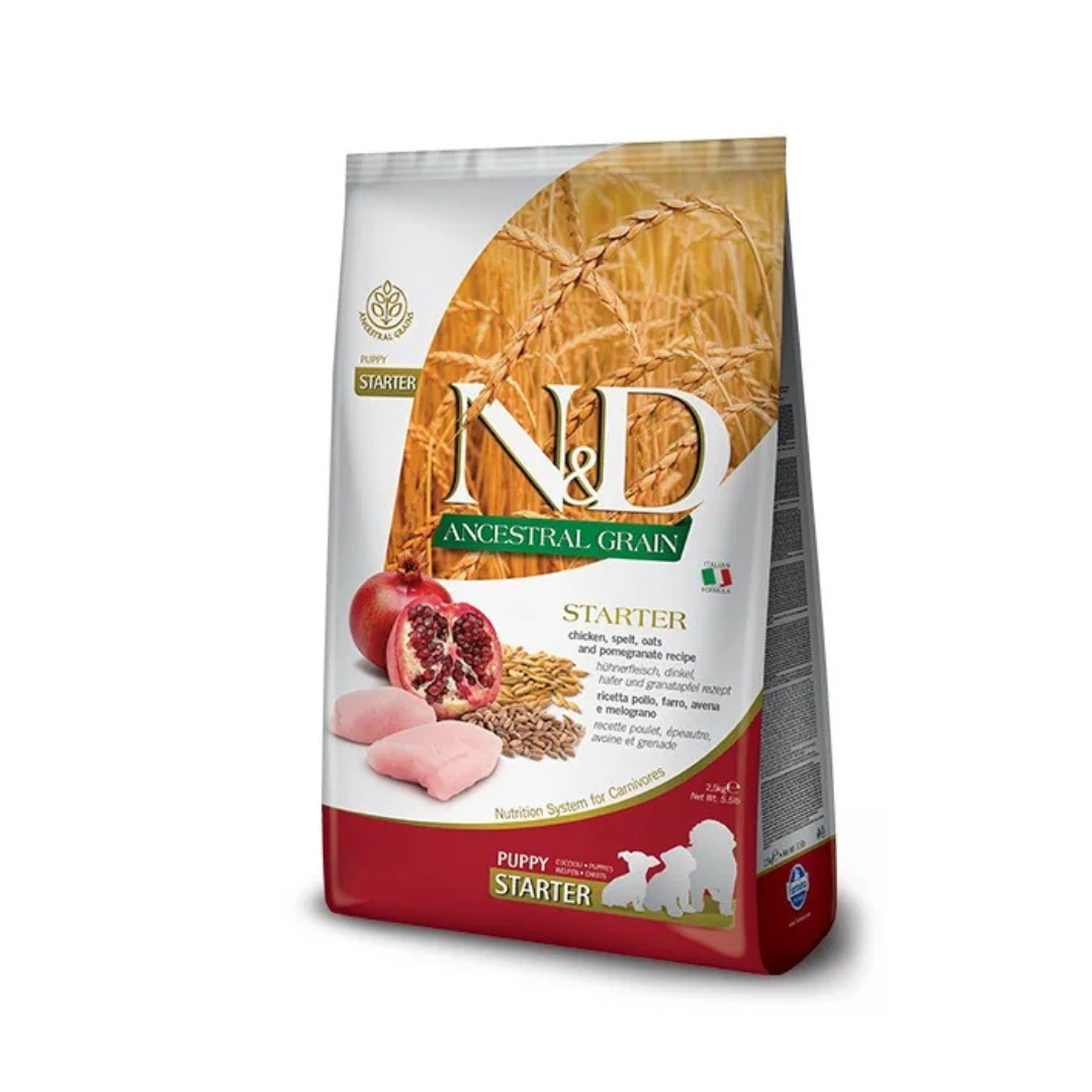 Farmina - N&D Per Cani Ancestral Pollo & Melograno Starter Puppy 2,5 Kg