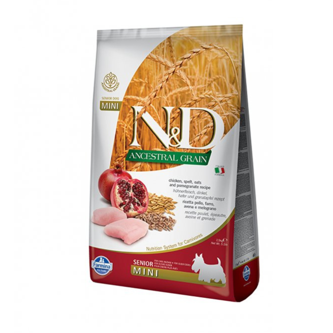 Farmina - N&D Per Cani Ancestral Pollo & Melograno Senior Mini 2,5 Kg