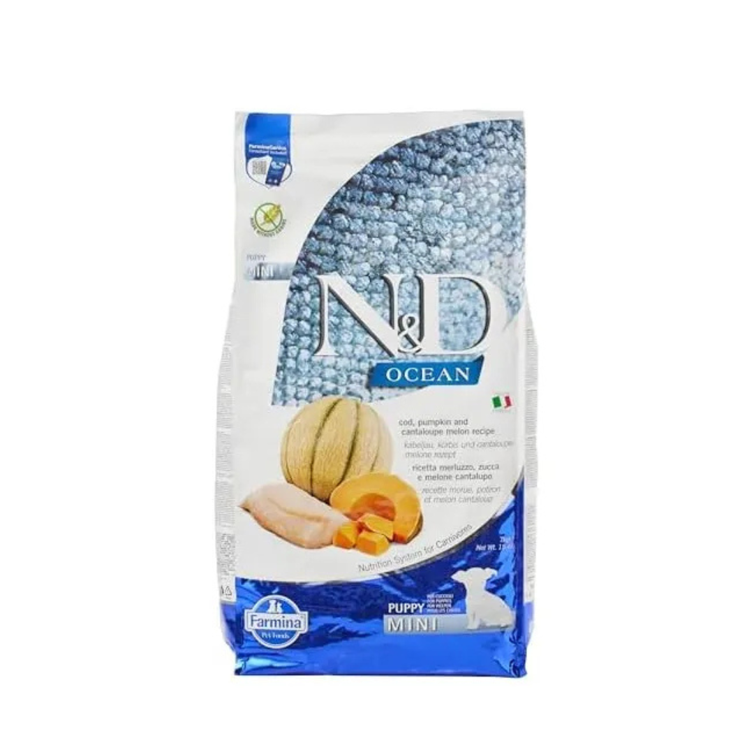 Farmina - N&D Ocean Per Cani Merluzzo, Zucca, Cantalupo Puppy Mini 2,5 Kg