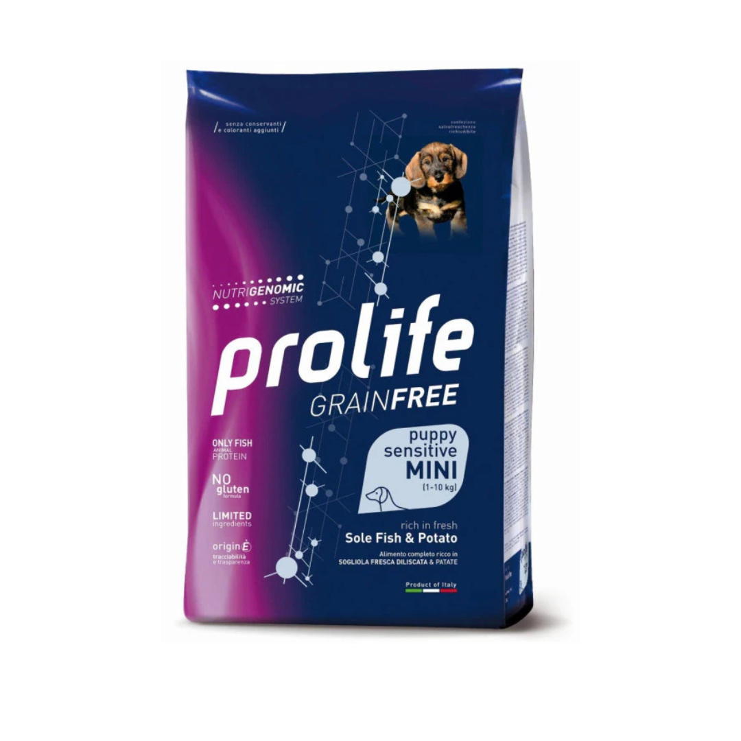 Prolife - Per Cani Grain Free Sensitive Puppy Sogliola & Patate Mini 7 Kg