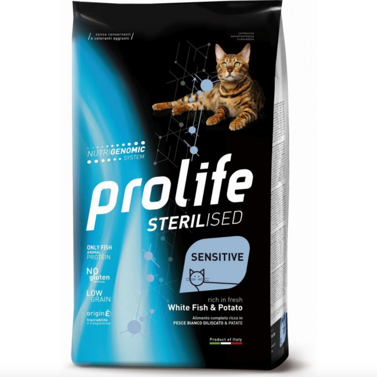 Prolife - Per Gatti ST GF SENS Pesce Bianco & Patate 1,5 Kg