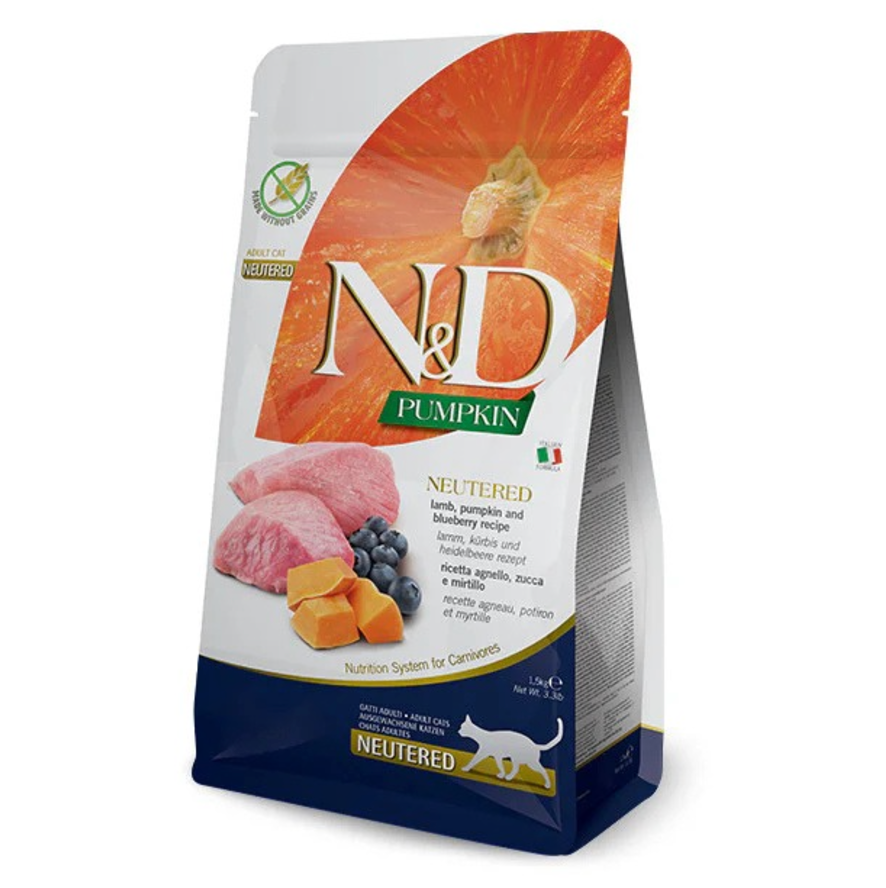 Farmina - N&D Pumpkin Per Gatti Neutered Agnello & Mirtillo 5 Kg