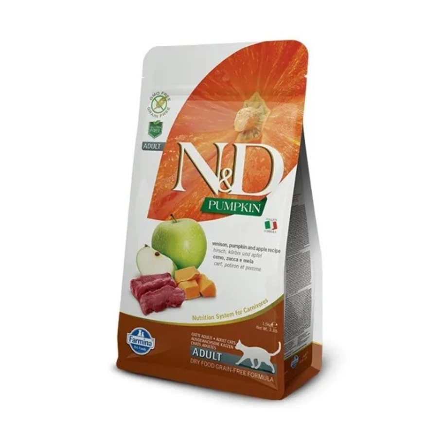 Farmina - N&D Pumpkin Per Gatti Adult Cervo & Mela 5 Kg
