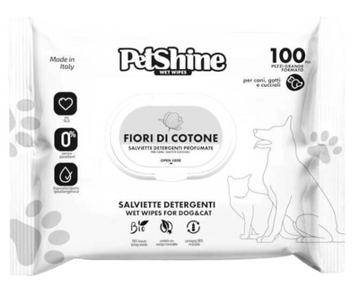 PETSHINE - Salviette DOGS & CATS Cotton flowers 100pz