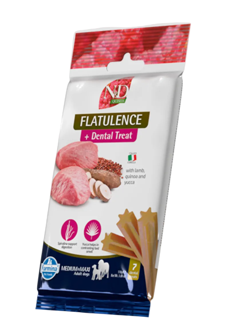 Farmina N&D Quinoa Dental Treat Flatulence - Snack per Cani Adulti Medium/Maxi (100g)