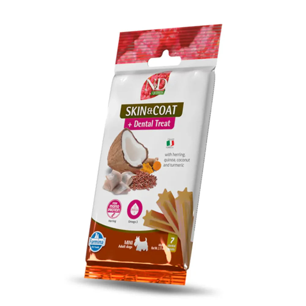 Farmina - N&D Per Cani Quinoa Treats Skin & Coat Herring Mini 60 Gr