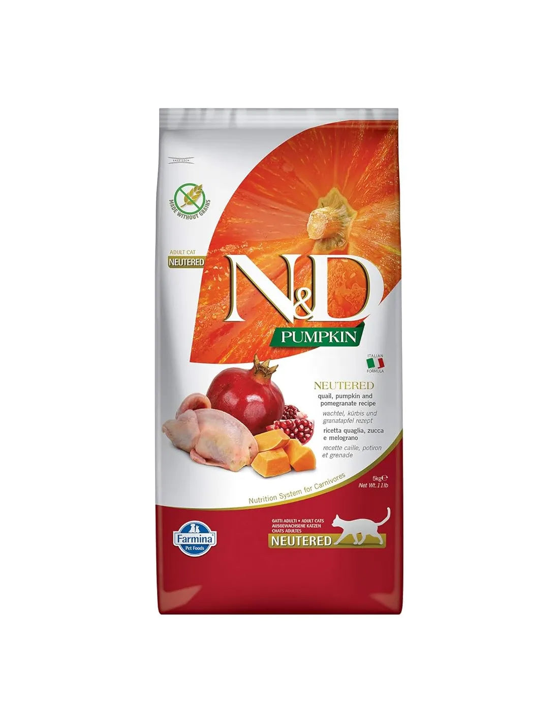 Farmina - N&D Pumpkin Per Gatti Neutered Adult Quaglia 5 Kg