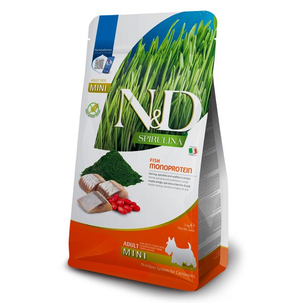 Farmina - N&D Per Cani Spirulina Adult Mini Aringa, Goji 2 Kg