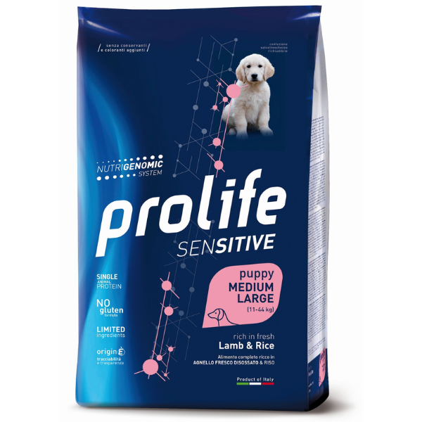Prolife - Per Cani Sensitive Puppy Agnello & Riso M/L 2,5 Kg
