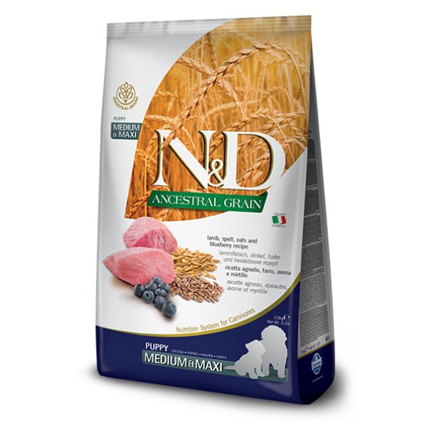 Farmina - N&D Per Cani Ancestral Puppy Agnello & Mirtilli MED-MAXI 12 Kg