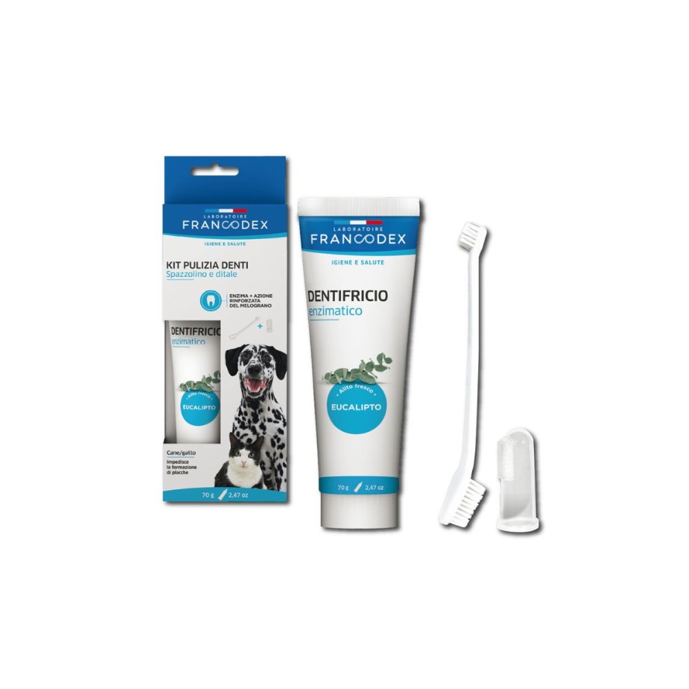 FRANCODEX Kit pulizia denti cane 70gr