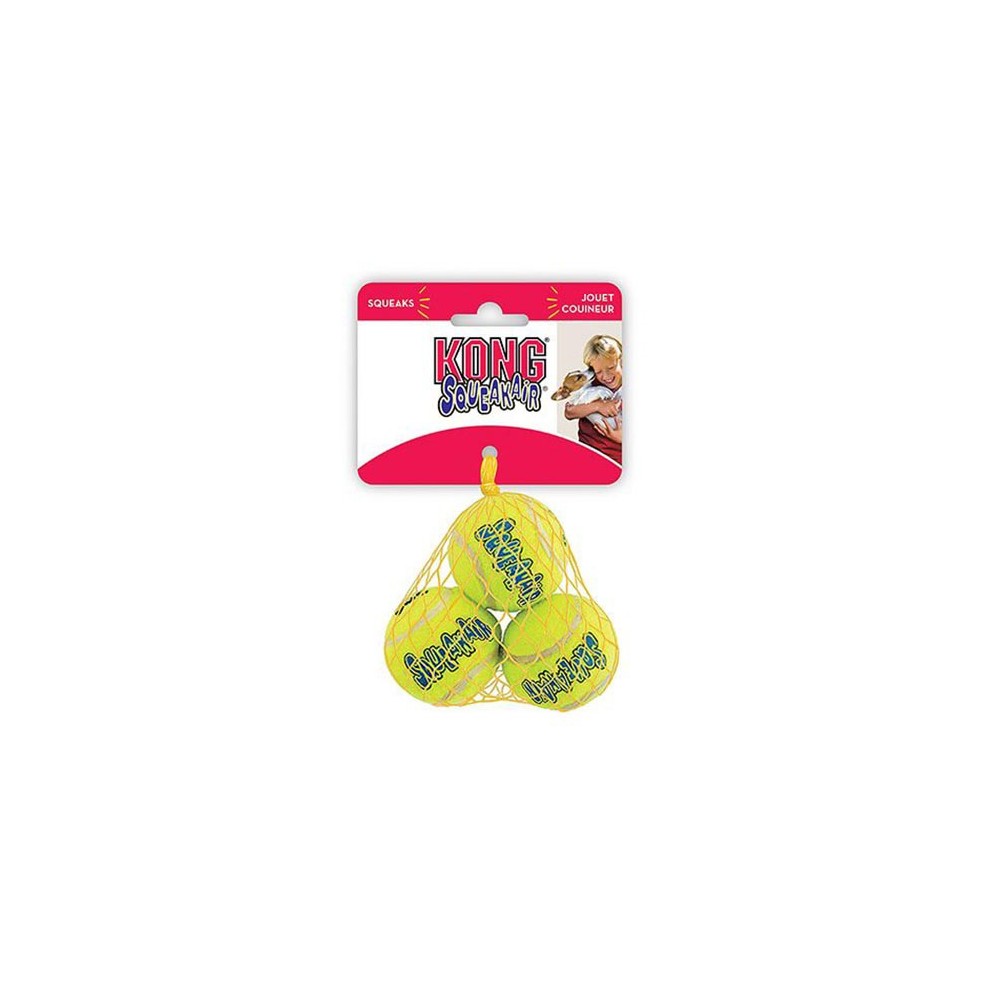 KONG AirDog SqueakAir Ball Set da 3 Palline da Tennis con Squeaker Small
