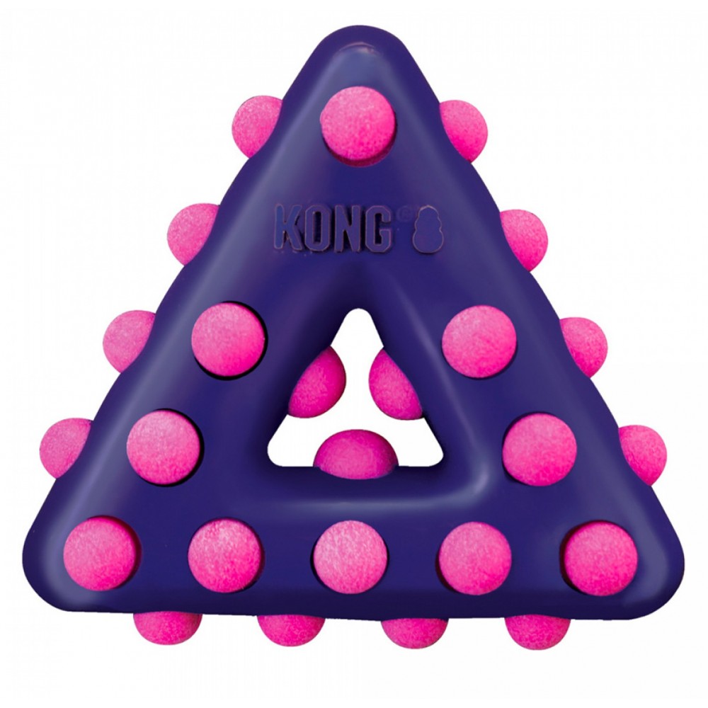 KONG Dotz Triangle Gioco in gomma con nodi e squeaker