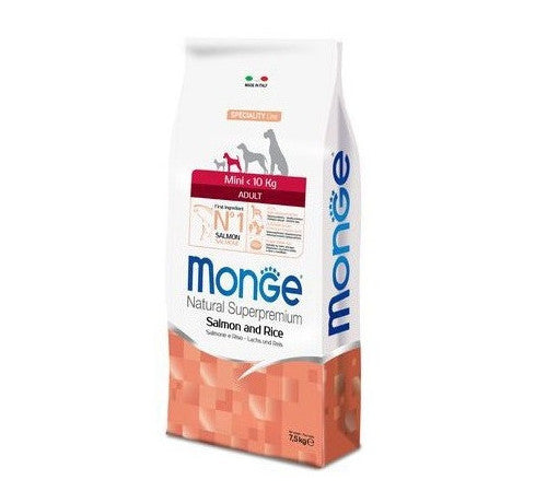 MONGE NATURAL Superpremium per Cane Adult Mini con Salmone e Riso da 7 Kg