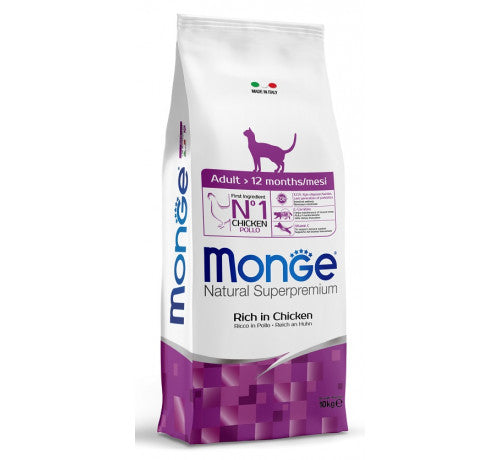 MONGE NATURAL Superpremium per Gatto Adult con Pollo da 10Kg