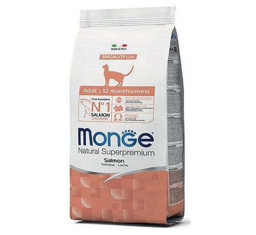 MONGE NATURAL Superpremium per Gatto Adult con Salmone da 10 Kg