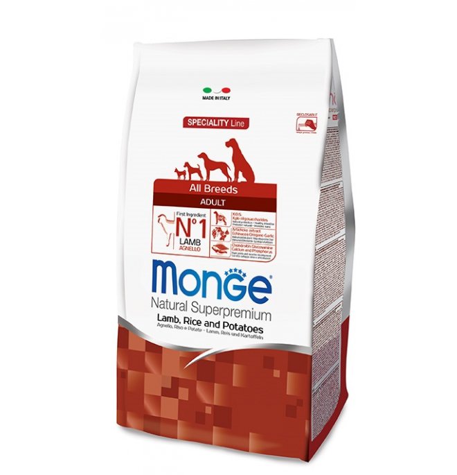 MONGE NATURAL Superpremium cane agnello riso e patate 12kg