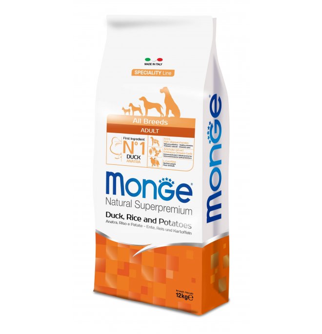 MONGE NATURAL superpremium cane anatra riso e patate 12kg