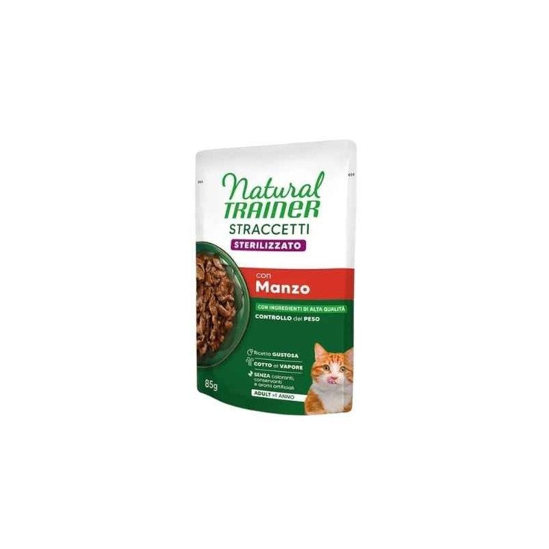 Natural Trainer Cat Bustine 85gr 9+3 Omaggio 3xAnatra 3xMerluzzo 3xSalmone 3xManzo
