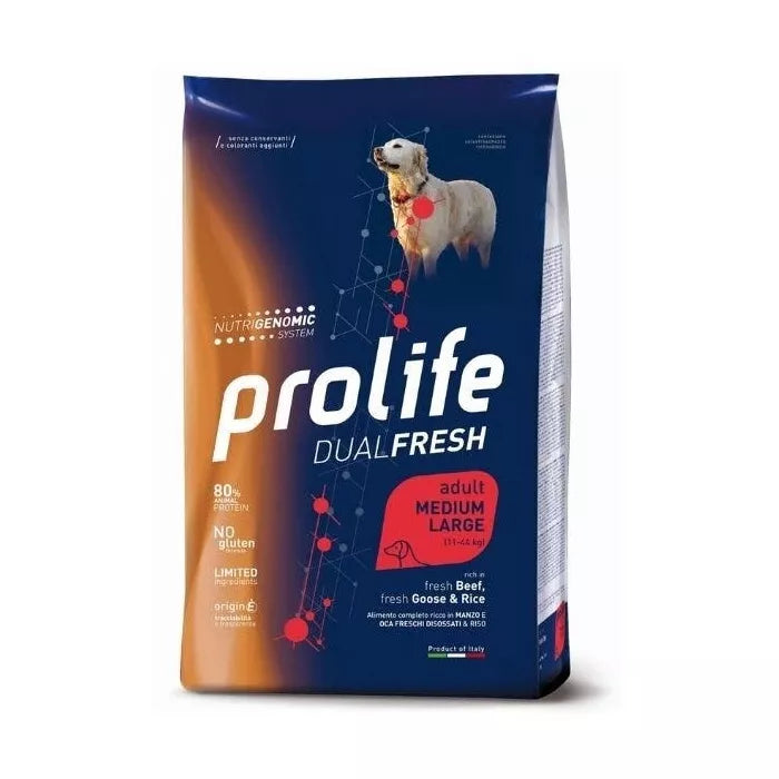Prolife - Per Cani DF Beef/Goos & Rice M/L 2.5 Kg