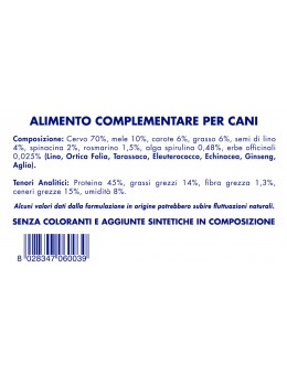 Vetline snack Cervo 70% gr.80 Monoproteina di origine animale