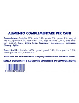 Vetline snack Coniglio 65% gr.80 Monoproteina di origine animale
