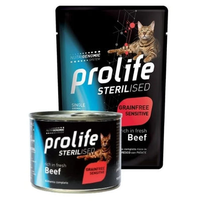 Prolife - Per Gatti Sterilized Grain Free Sensitive Manzo 200 Gr