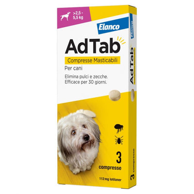 Ad-Tab - 112 Mg Rosa 3 Compresse 2,5-5,5 Kg Masticabili Per Cani SOP