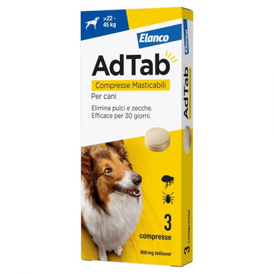 Ad-Tab - 900 Mg Blu 3 Compresse 22-45 Kg Masticabili Per Cani Sop