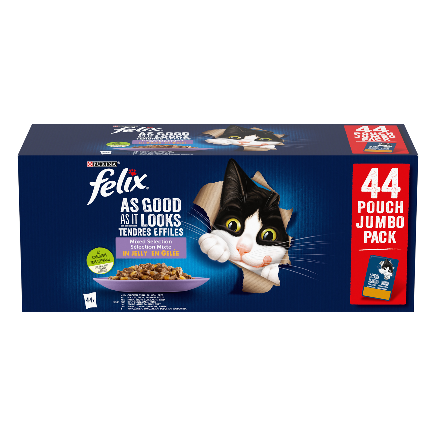 Felix Le Ghiottonerie Cibo Umido Carne in Gelatina per Gatti- 44x85g