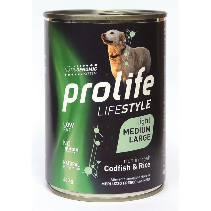 Prolife - Per Cani Life Style Light Merluzzo & Riso M/L 400 Gr