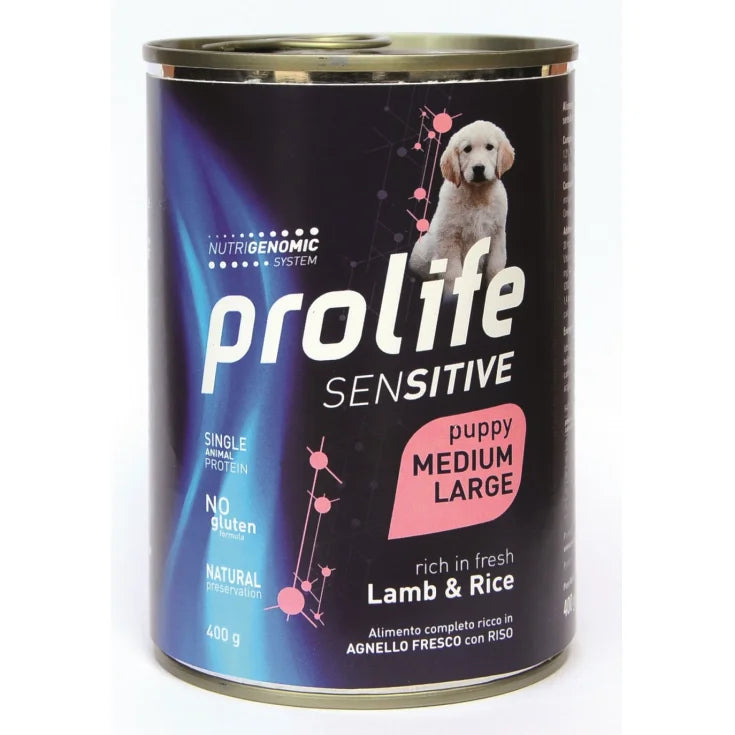 Prolife - Per Cani Sensitive Puppy Agnello & Riso M/L  400 Gr