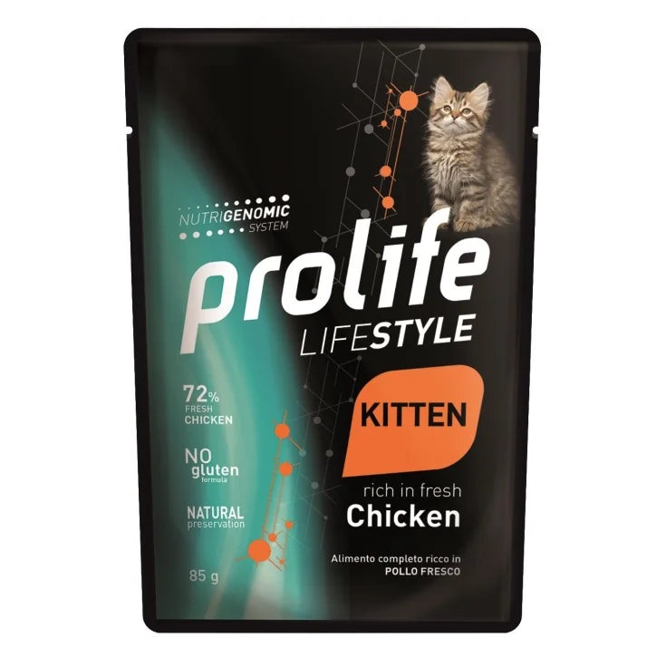 Prolife - Per Gatti Life Style Kitten Pollo Busta 85 Gr