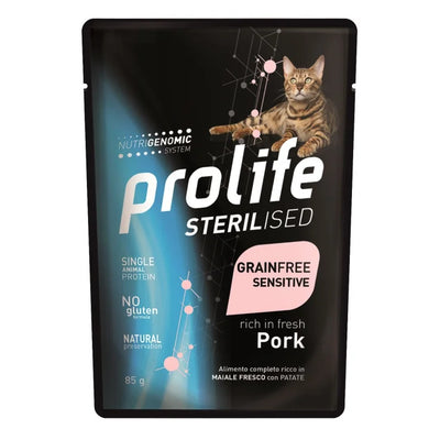 Prolife - Per Gatti sterilized Grain Free Sensitive Maiale Busta 85 Gr