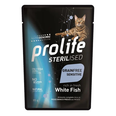 Prolife - Per Gatti Sterilised Grain Free Sensitive Pesce Busta 85 Gr