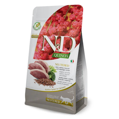 Farmina - N&D Quinoa Per Gatti Neutered Anatra,Broccoli & Asparagi 5 Kg