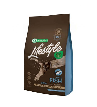 Nature's Protection - Life Style DRY Grain Free White Fish Sterilised Per Gatti 1,5 Kg