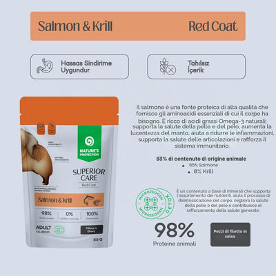 Nature’s Protection Superior Care Dog  Red Adult GF Salmon Krill Gravy 12X85GR
