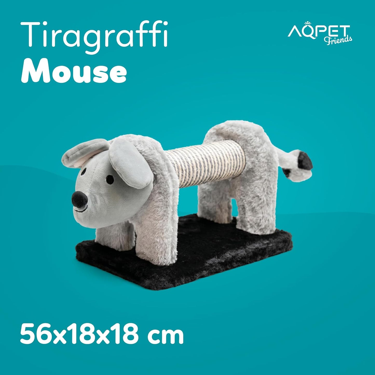 Tiragraffi in Sisal e peluche per gattini  Materiale resistente per il divertimento del tuo gatto, misura 56 x 18 x 18 cm